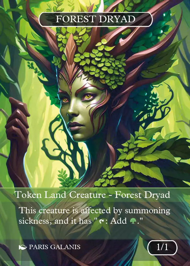 Forest Dryad Token Green 1_1