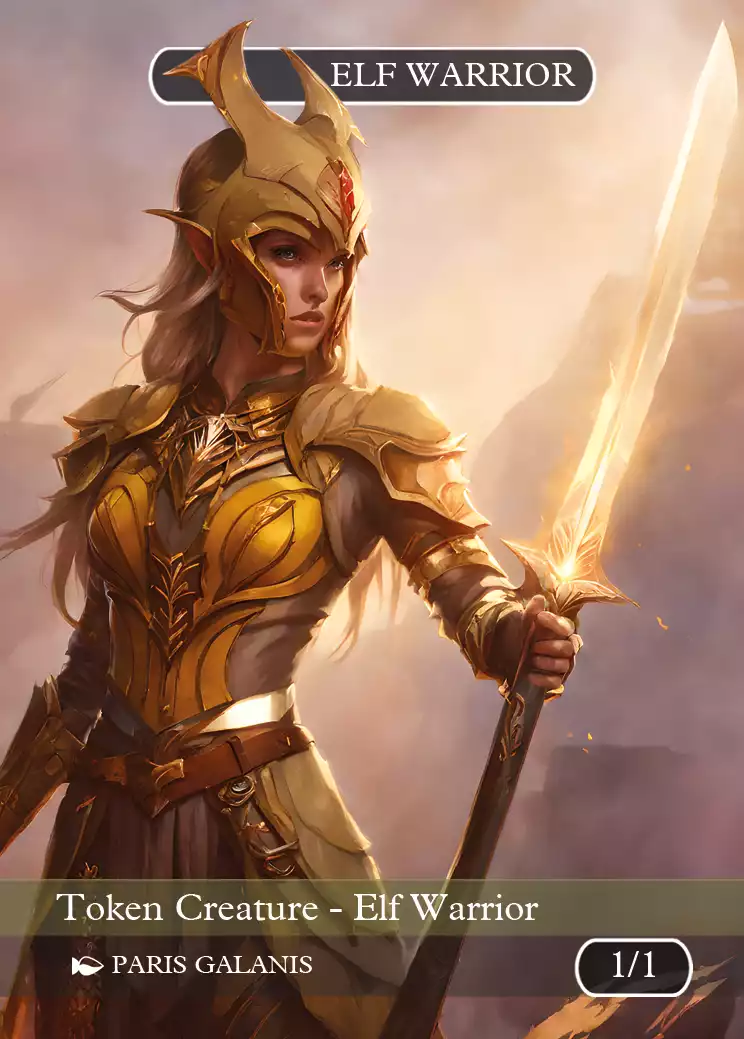 Elf Warrior Token Green 1_1 Version 3