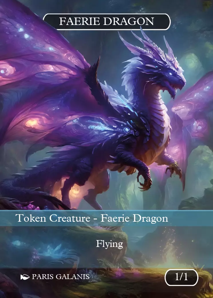 Faerie Dragon Token Blue 1_1 Version 1 Faerie Dragon Token Blue 1_1 Version 1