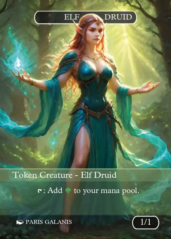 Elf Druid Token (Green 1/1) (V.2)