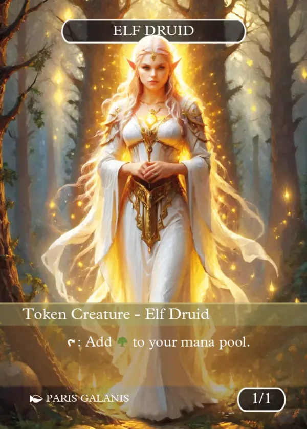 Elf Druid Token (Green 1/1) (V.3)