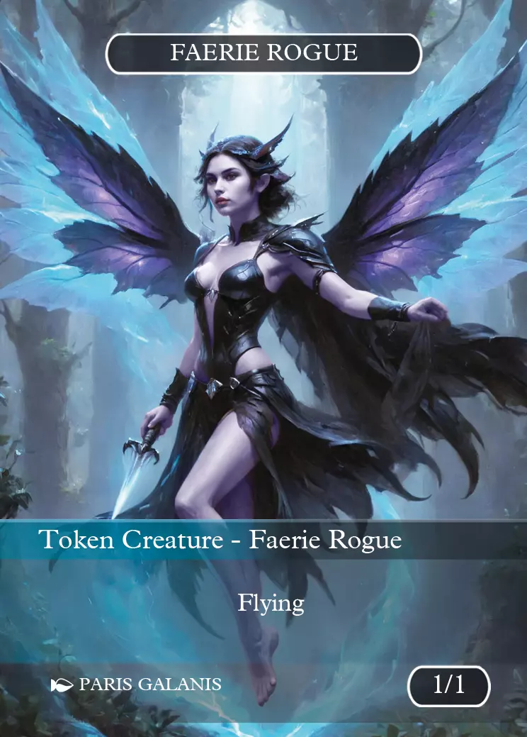Faerie Rogue Token (Blue and Black 1/1) Faerie Rogue Token (Blue and Black 1/1)