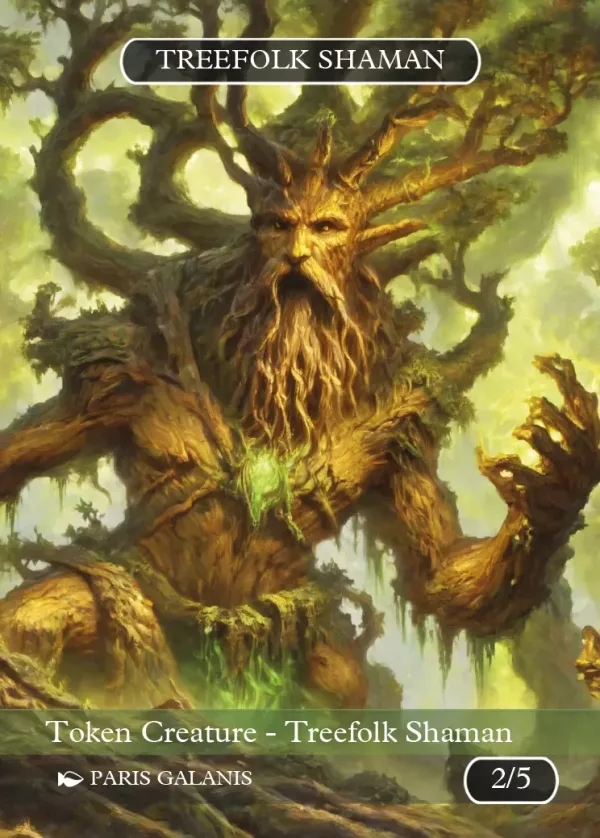 Treefolk Shaman Token (Green 2/5)