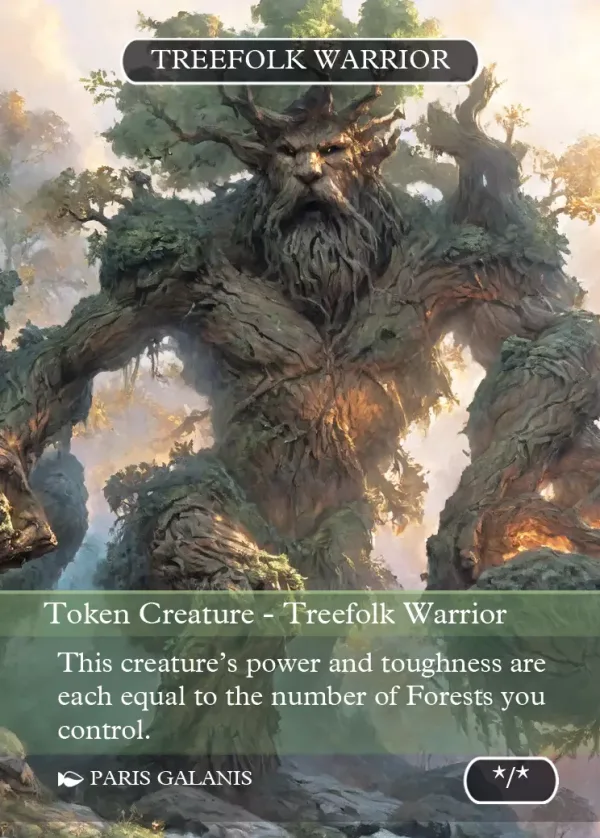 Treefolk Warrior Token (Green */*)