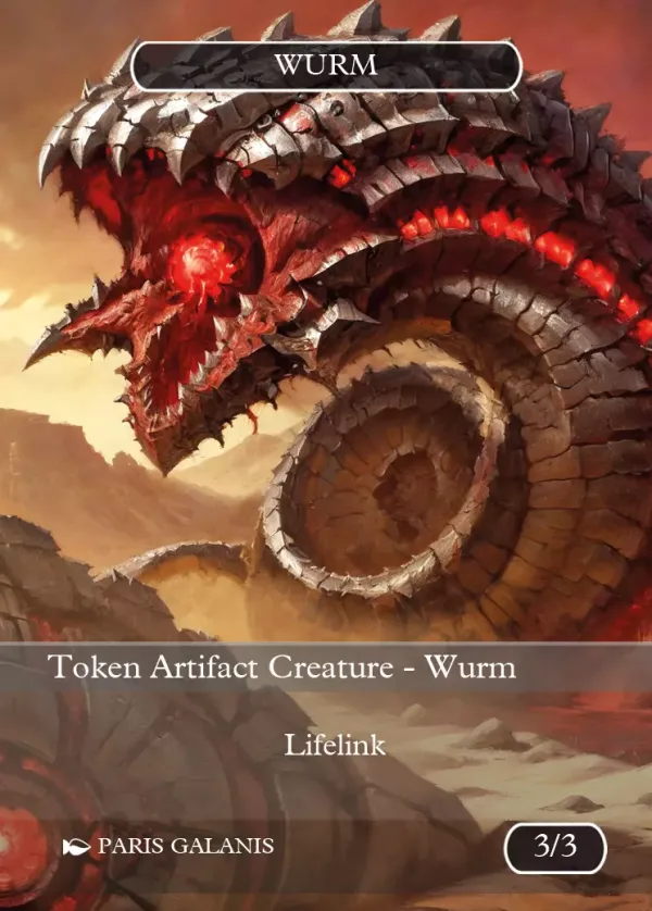 Wurm Token (Artifact 3/3 Lifelink)